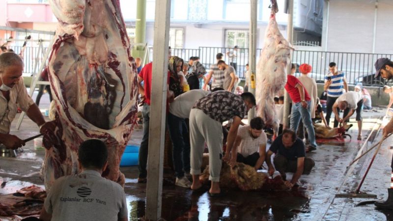 Gaziantep’te kurbanlar kesilmeye başlandı 6