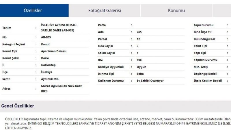Yapı Kredi Bankası Bombayı Patlattı! Gaziantep'te 108 Metrekare Ev 187 Bin TL'den Satışa Sunuldu! 2