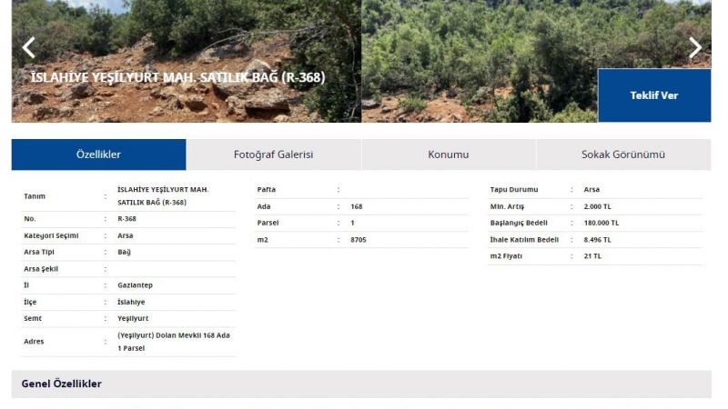 Gaziantep'te Ucuz , Bağ ve Tarla Satışı Başladı! Denizbank'tan İslahiye Ve Şehitkamil'de Taşınmazlar Yarı Fiyatına! 3