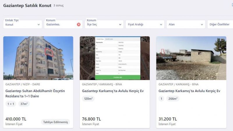 Garanti BBVA'da Flaş Gelişme! Gaziantep'in Karkamış Ve Nizip İlçelerinde İcralık Daire Satışı Yapılacak! Gayrimenkuller 31 Bin TL'den Satışa Sunuldu! 2