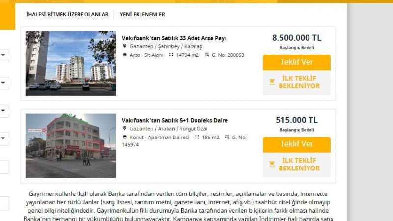 Gaziantepli Vatandaşlar İçin Kamu Bankaları, El Ele Verdi! Gaziantep'te Bir Dükkan Ve Bir Dubleks Daire Düşük Fiyatlardan Satışa Sunuldu! Kamu Gayrimenkul İlanları 2