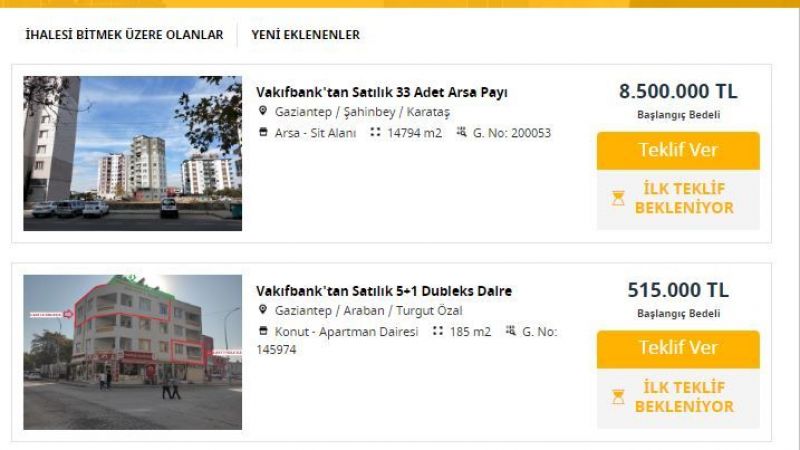Araban ve Şahinbey'de Uygun Fiyatlı Gayrimenkul Arayanlara Duyuruldu! Kamu Bankası Hem Daire Hem De Arsa Satacak! 3