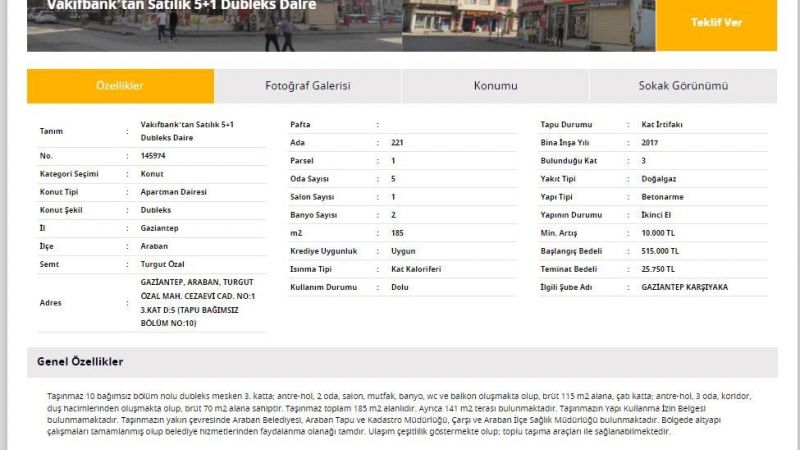 Yapı Kredi Bankası ve Vakıfbank, Gazianteplilere Müjdelerini Verdi: Biri Dubleks İki Daire Ve Tarla, Uygun Fiyatlardan Satışa Sunuldu! 4