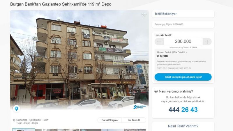 Gazianteplilerin Dikkatine: Satılık Gayrimenkul İlanları Güncellendi! Burgan Bank, 4 Yeni İlan Yayınladı! 3