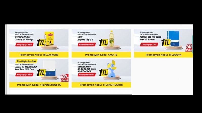 Ne Alırsan 1 TL Kampanyası Başladı! Çay, Ayçiçek Yağı, Ofis Ve Kırtasiye Malzemeleri… 2