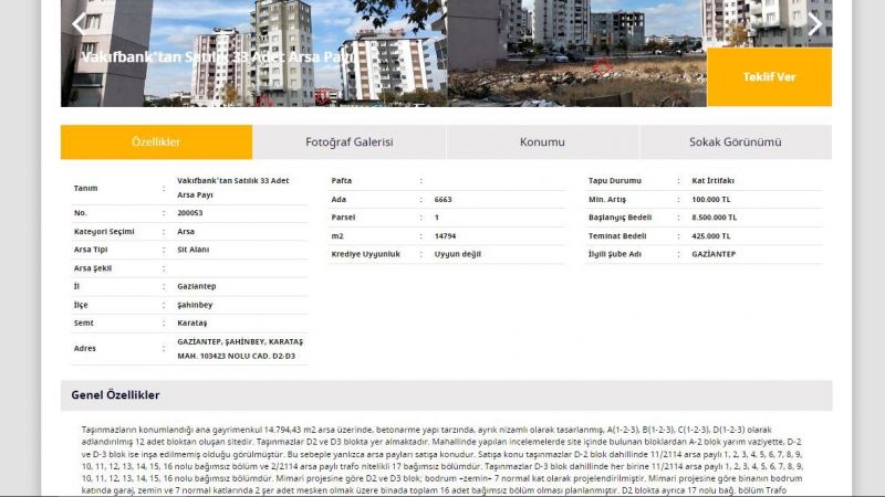 Gaziantep Yatırımlık Tarla ve Arsa İlanları! Kamu Bankası 2 Adet Tarla İçin 3 Milyon 500 Bin TL İstediğini Duyurdu! Bu Fiyat Kaçmaz, Acele Edin! 2