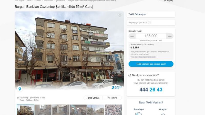 Burgan Bank'tan Gazianteplilere Duyuru: Dükkan Gibi Kullanabileceğiniz İkinci El Garajlar, Uygun Fiyattan Satışta! 135 Bin TL Ödeyen Şehitkamil'de... 3