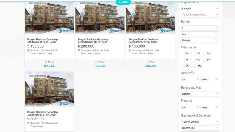 Burgan Bank'tan Gaziantep'te Dükkan Niteliğinde Satılık Depo İlanı! Şehitkamil'de 87 Metrekarelik Depo, 205 Bin TL! 2