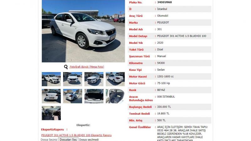 Ziraat Bankası'ndan Kaçırılmayacak Teklifler! Peugeot 301 330 Bin, Citroen Elysee 340 Bin TL! 3