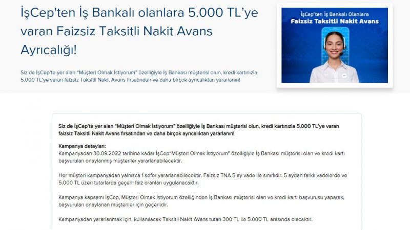 İş Bankası Cep Telefonundan Başvuranlara Faizsiz 5.000 TL Taksitli Nakit Avans Veriyor! 3