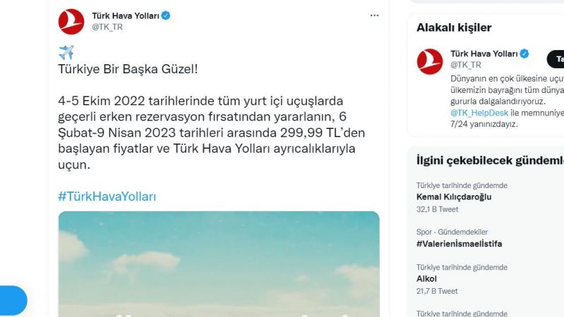 Ucuza Uçak Bileti KAMPANYASI!  Almak İsteyenler İçin 4 Ekim Ve Yarın 5 Ekim Son Gün! Türk Hava Yolları'ndan İndirim Kampanyası: Bilet Fiyatları 299 TL'ye Düştü! 3