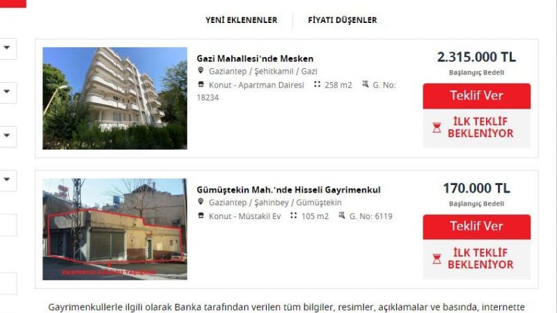 Duyduk Duymadık Demeyin! Ziraat Bankası, 138 Bin 900 TL Teminat İle Gaziantep’ten Ev Satışlarına Başladı! Üstelik Evler 4+1 Büyüklüğünde! 3