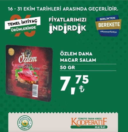 Gaziantep Tarım Kredi Marketlerine Koşacak!Tarım Kredi Market 25-31 EKİM GÜNCEL KATALOG! Pilavlık Bulgur 14.20 TL'den, Kangal sucuk 27.90 TL'den başlayan fiyatlarla... Gıda ve temizlik ürünlerinde dev indirim! 5