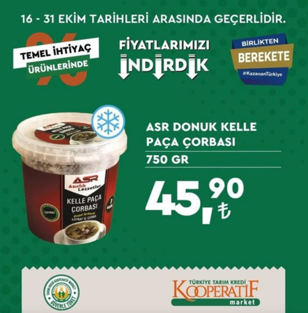Gaziantep Tarım Kredi Marketlerine Koşacak!Tarım Kredi Market 25-31 EKİM GÜNCEL KATALOG! Pilavlık Bulgur 14.20 TL'den, Kangal sucuk 27.90 TL'den başlayan fiyatlarla... Gıda ve temizlik ürünlerinde dev indirim! 9