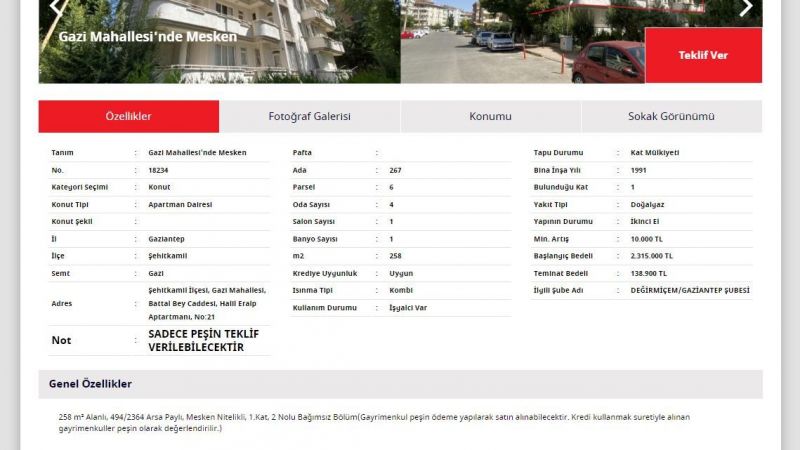Gaziantep'te BU FİYATA EV KAÇMAZ! Ziraat Bankası’ndan Emlak Sektöründe İddialı Bir Hamle Geldi! Gaziantep’ten 138.900 TL Peşinatla Konut Satışları Başladı! Bu İlana Mutlaka Göz Gezdirin! 4