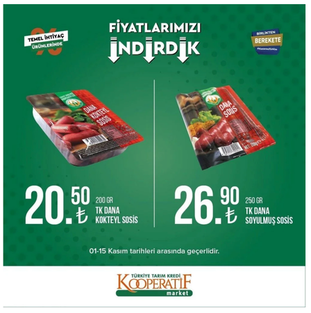 Gaziantepliler Bu İndirimleri Görünce Tarım Kredi Kooperatif Marketlerine KOŞACAK! YOK ARTIK DEDİRTEN İNDİRİMLER (1-15 Kasım güncel indirimli ürünler kataloğu) 10