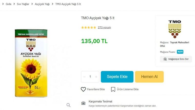 Gaziantep'te Ay Çiçek Yağında Daha Ucuzu Yok! Türkiye Geneline Ayçiçek Yağında Dev İndirim Hamlesi TMO’dan Geldi! Bu Hafta İtibariyle 135 TL… 4