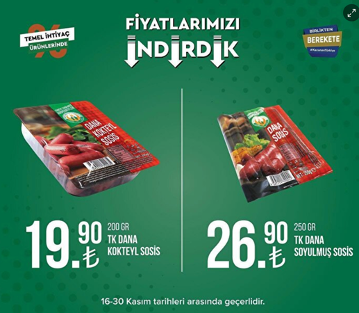Tarım Kredi Markette DEV indirim yağmuru. 16-30 Kasım indirim kampanyasında SEPETLER DOLUP TAŞACAK. 6