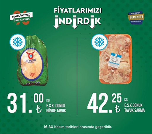 Tarım Kredi Markette DEV indirim yağmuru. 16-30 Kasım indirim kampanyasında SEPETLER DOLUP TAŞACAK. 7