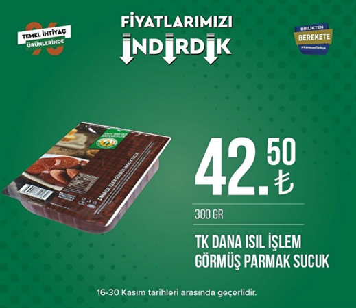 Tarım Kredi Markette DEV indirim yağmuru. 16-30 Kasım indirim kampanyasında SEPETLER DOLUP TAŞACAK. 9