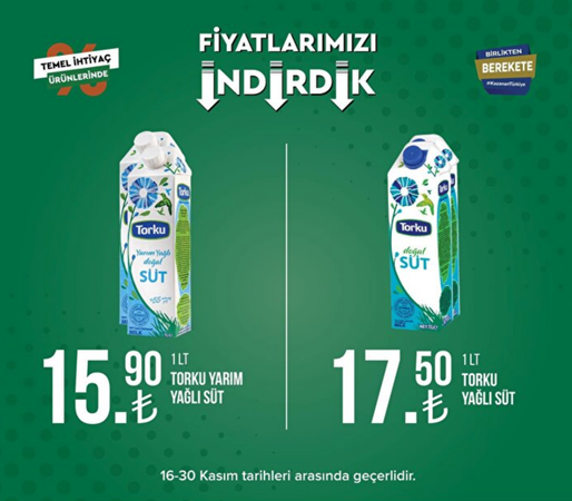 Tarım Kredi Markette DEV indirim yağmuru. 16-30 Kasım indirim kampanyasında SEPETLER DOLUP TAŞACAK. 11