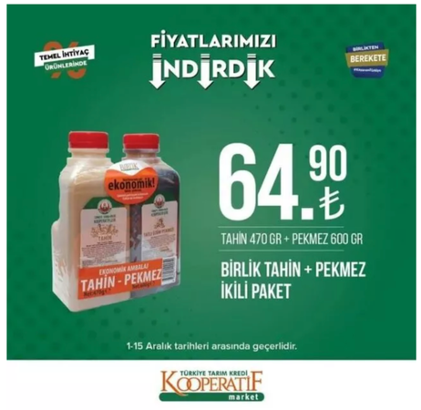 Gaziantepliler Tarım Kredi Markete Koşacak! Tarım kredi marketlerinde indirim yağmuru! 1-15 Aralık'ta Peynir, yağ, çay ve daha birçok üründe fiyatlar düştü! Bu fırsatı kaçıran pişman olur 6