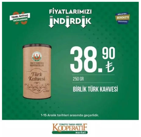 Gaziantepliler Tarım Kredi Markete Koşacak! Tarım kredi marketlerinde indirim yağmuru! 1-15 Aralık'ta Peynir, yağ, çay ve daha birçok üründe fiyatlar düştü! Bu fırsatı kaçıran pişman olur 7