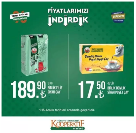 Gaziantepliler Tarım Kredi Markete Koşacak! Tarım kredi marketlerinde indirim yağmuru! 1-15 Aralık'ta Peynir, yağ, çay ve daha birçok üründe fiyatlar düştü! Bu fırsatı kaçıran pişman olur 9