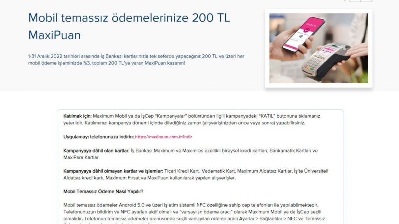 Alışverişlerinizde Mobil Temassız Ödeme Kullanın! Türkiye İş Bankası’ndan Anında 200 TL Kazanın! Başka Hiçbir Şart Yok 3