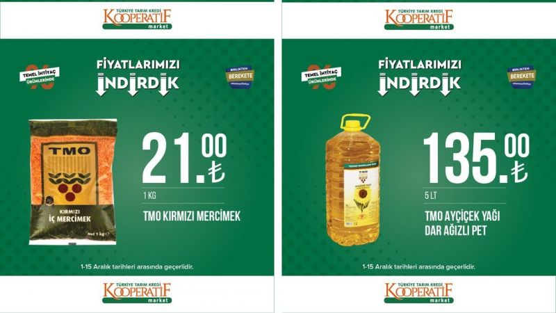 Gaziantep'te Bu Markette İNDİRİMLERİ DUYAN akın EDİYOR! Tarım Kredi Market'te Aralık Ayı İndirimler Devam Ediyor! Sosis 19 TL, Tavuk 32 TL, Süt 14 TL, Tuz 3 TL, Ayçiçek Yağı 135 TL! İndirimin Son Günü 15 Aralık! 2