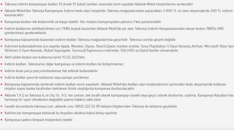 Elektronik Alışverişleri İçin Teknosa’ya Uğrayın! Akbank Kartınız Varsa Anında 200 TL İndirim Kazanın! Üstelik Sadece Akbank Kartı Yetecek… 4