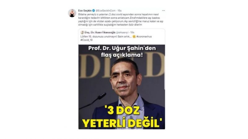 Koronavirüs Bitti; Aşı Tartışması Bitmedi! Ece Seçkin, Aylar Sonra İlk Kez Açıkladı: “Aşı Olmadığı İçin Cahillikle Suçladığım Herkesten Özür Dilerim…” 3