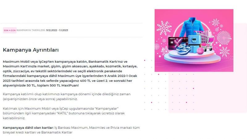 Yeni Yıl Alışverişini Yapmadıysanız, Türkiye İş Bankası Kartınızı Mutlaka Yanınıza Alın! 1 Ocak’a Kadar Alışveriş Yapana Ekstra 500 TL Verilecek! 3