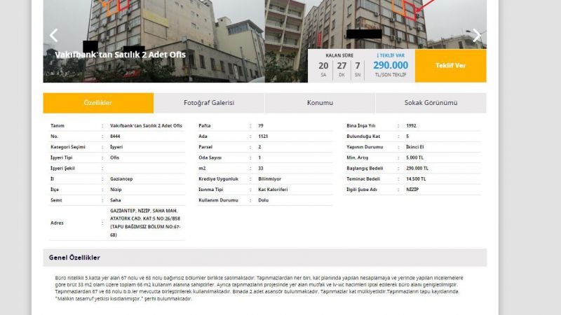 150 Bin TL’niz Varsa Vakıfbank’ın Gaziantep’ten Satışa Çıkardığı İşyerlerini Kaçırmayın! Şaka Değil, Üç Ayrı İşyeri Satışta! 3