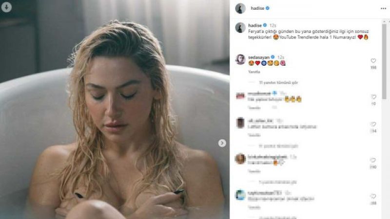 Hadise küvette çıplak poz verdi! Şarkısının kutlamasını yapan Hadise herkesi şok etti! 2