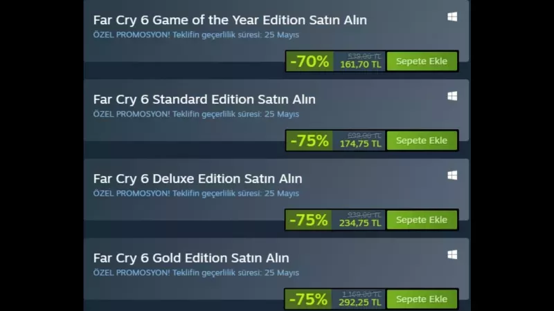 Yeni Oyunlar Steam’a Ekleniyor! Far Cry 6’da Büyük İndirim Oyun Severleri Bekliyor! 2