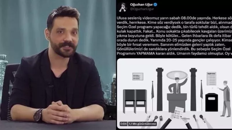Oğuzhan Uğur'dan Tehdit Açıklaması! Seçim Özel Programını “Yapamama” Gerekçesini Bildirdi! 3