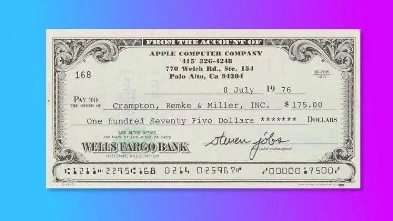 Apple'ın ilk adresinin yer aldığı Steve Jobs imzalı çek satışa sunuluyor! 2