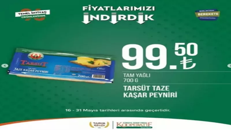 Tarım Kredi Marketleri "fiyatları indirdik" diye duyurdu: İşte indirime giren o ürünlerin listesi 15