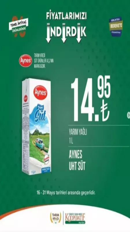 Tarım Kredi Marketleri "fiyatları indirdik" diye duyurdu: İşte indirime giren o ürünlerin listesi 12