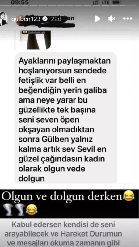 Ünlü şarkıcı Gülben Ergen ayaklarına gelen mesajı paylaştı: Okşayan olmayınca… 2