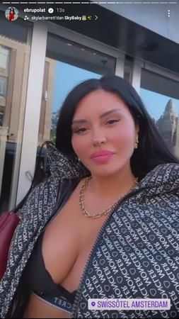 Ebru Polat'ın Amsterdam pozu yangın çıkardı! Göğüs dekoltesi olay yarattı! 2