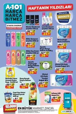 30 Mayıs- 2 Haziran 2023 A101 Market indirim kataloğu: Bulaşık tableti 79 TL, kaşar peyniri 32 TL, sucuk 87 TL, peynir 39 TL! 3