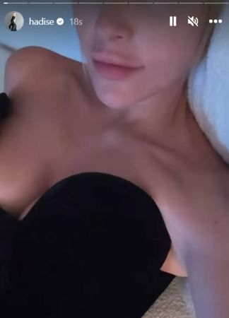 Hadise yine formunda! Yatağa uzandı iç çamaşırsız göğüs dekolteli hali tam not aldı! İlk kez makyajsız… 1