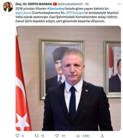 Gaziantep Valisi Davut Gül, İstanbul valisi olarak atandı! Tebrik mesajları arka arkaya geldi! 1