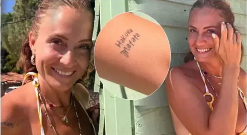 8 senelik evliliği 15 dakikada biten Ceyda Düvenci’den yeni mesaj! Dövmesini paylaştı! Herkes ne anlama geldiğini aramaya başladı: “Hakuna Matata” 2