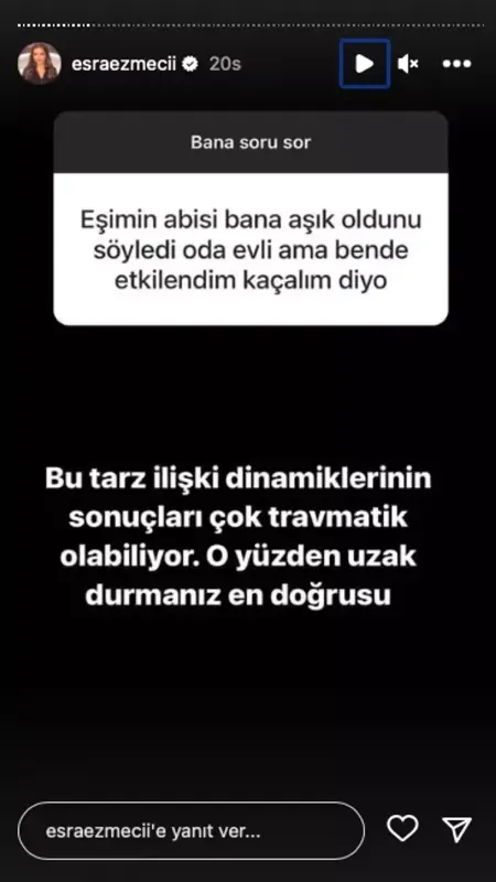 Esra Ezmeci'den Şok Yanıt: "Eşimin abisi bana aşık olduğunu söyledi. O da evli ama ben de etkilendim, 'Kaçalım' diyor..." 3
