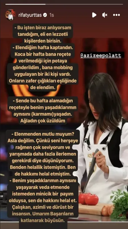 MasterChef'te Elenen Azize'ye Rıfat'tan "Kaderin Tebessümü" Mesajı! 2