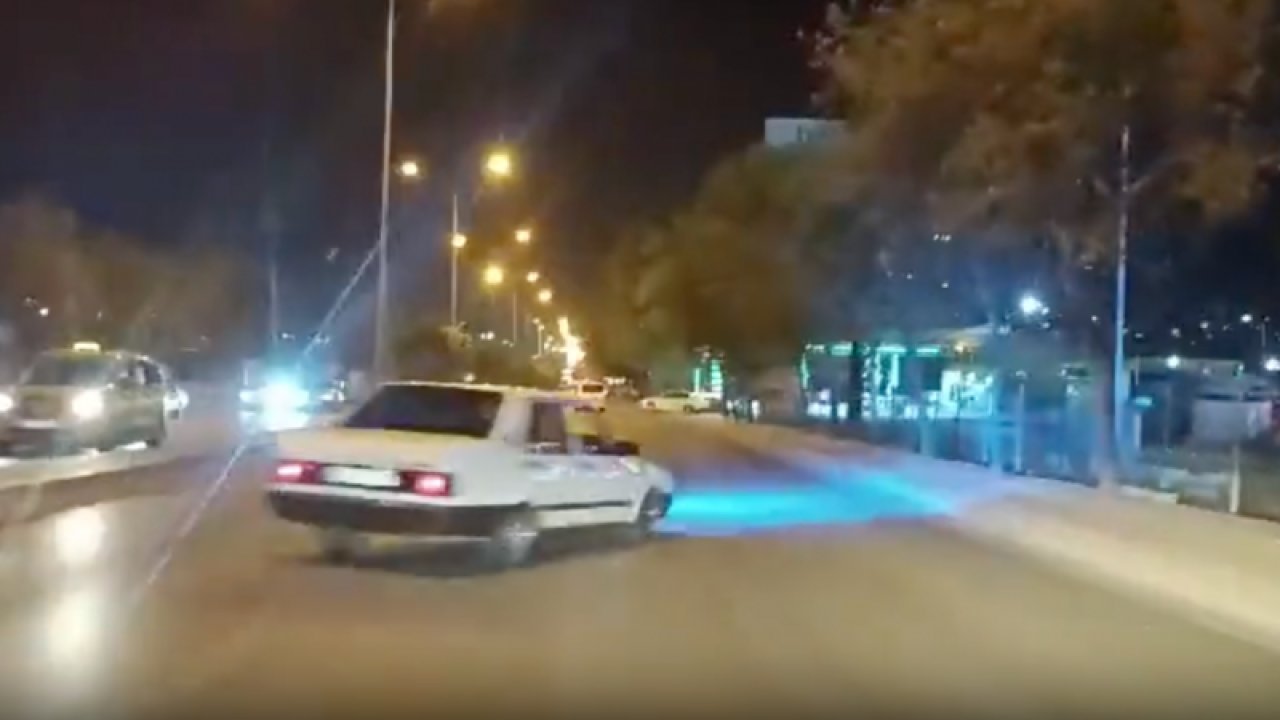 Gaziantep'te drift atan sürücüye 20 bin 342 lira ceza kesilerek araç trafikten men edildi