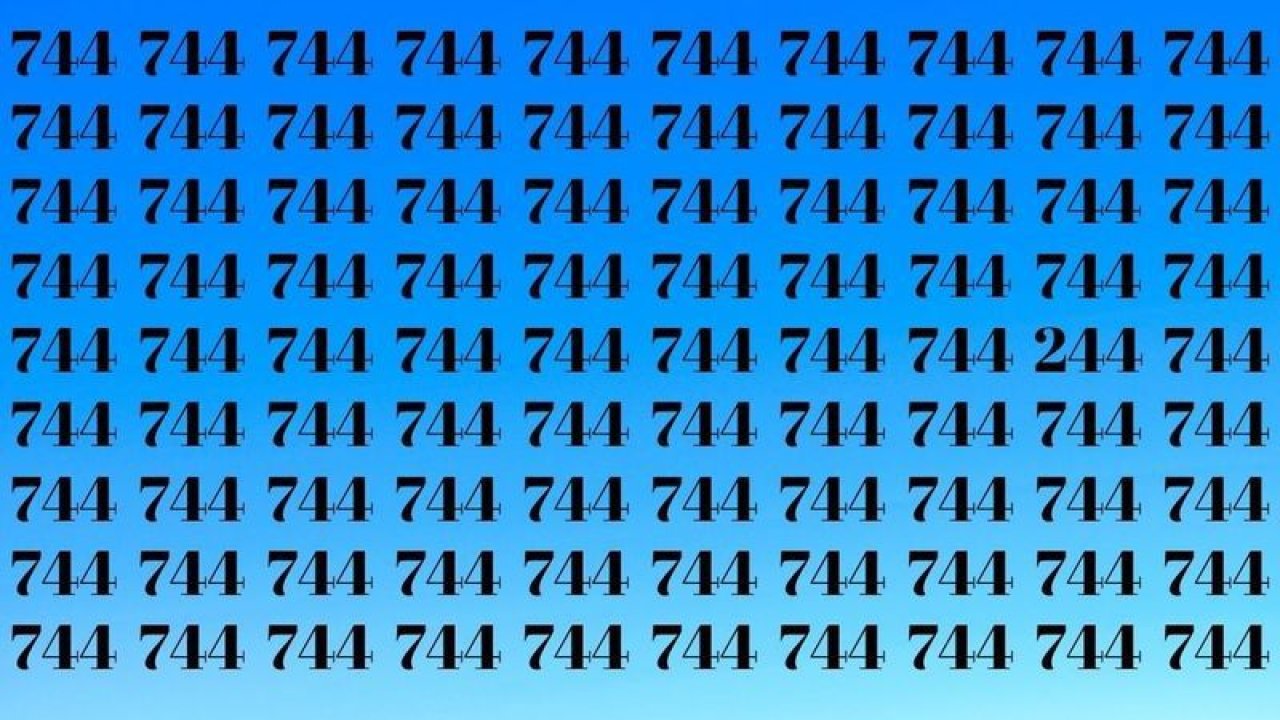 Resimdeki 744'lerin arasındaki sayıyı bulmak için sadece 8 saniyeniz bulunuyor!